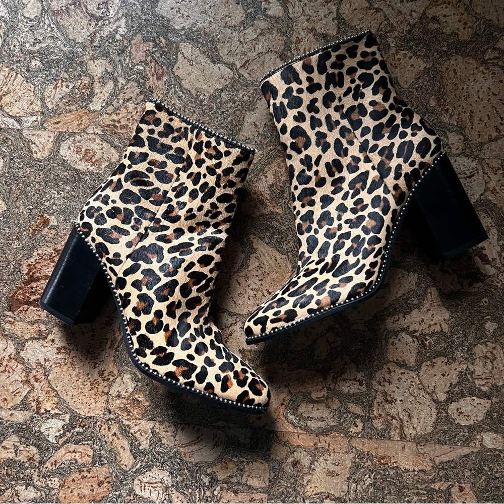 Coach Drea Bead Chain Leopard Boots